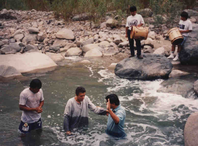 Baptism in a local river